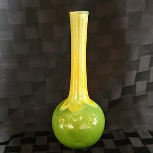 Haeger Pottery Bud Vase Green Agate Drip Glaze R1919